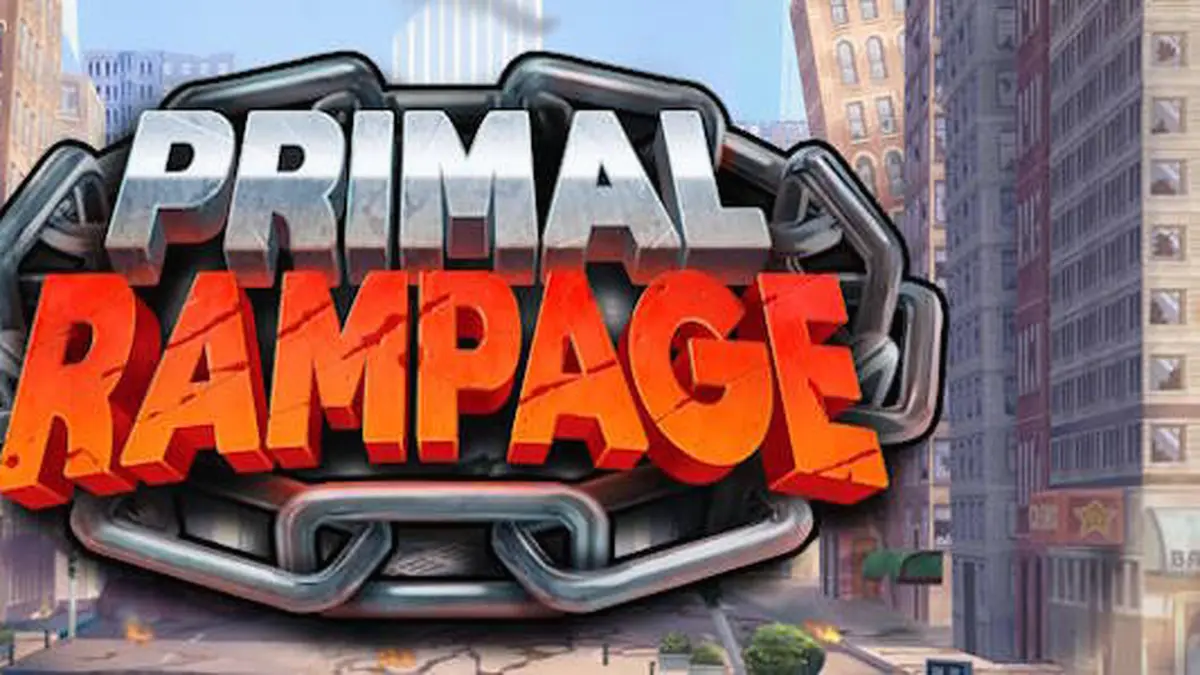 Cenário da selva de Primal Rampage com o guardião Korrak ao fundo